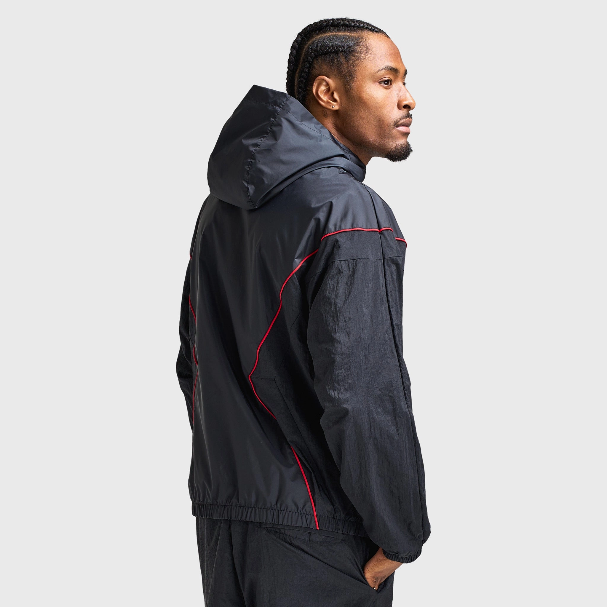 Endurance Gear hockey Jordan Brooklyn Men's Hooded Draft Jacket Black / Gym Red