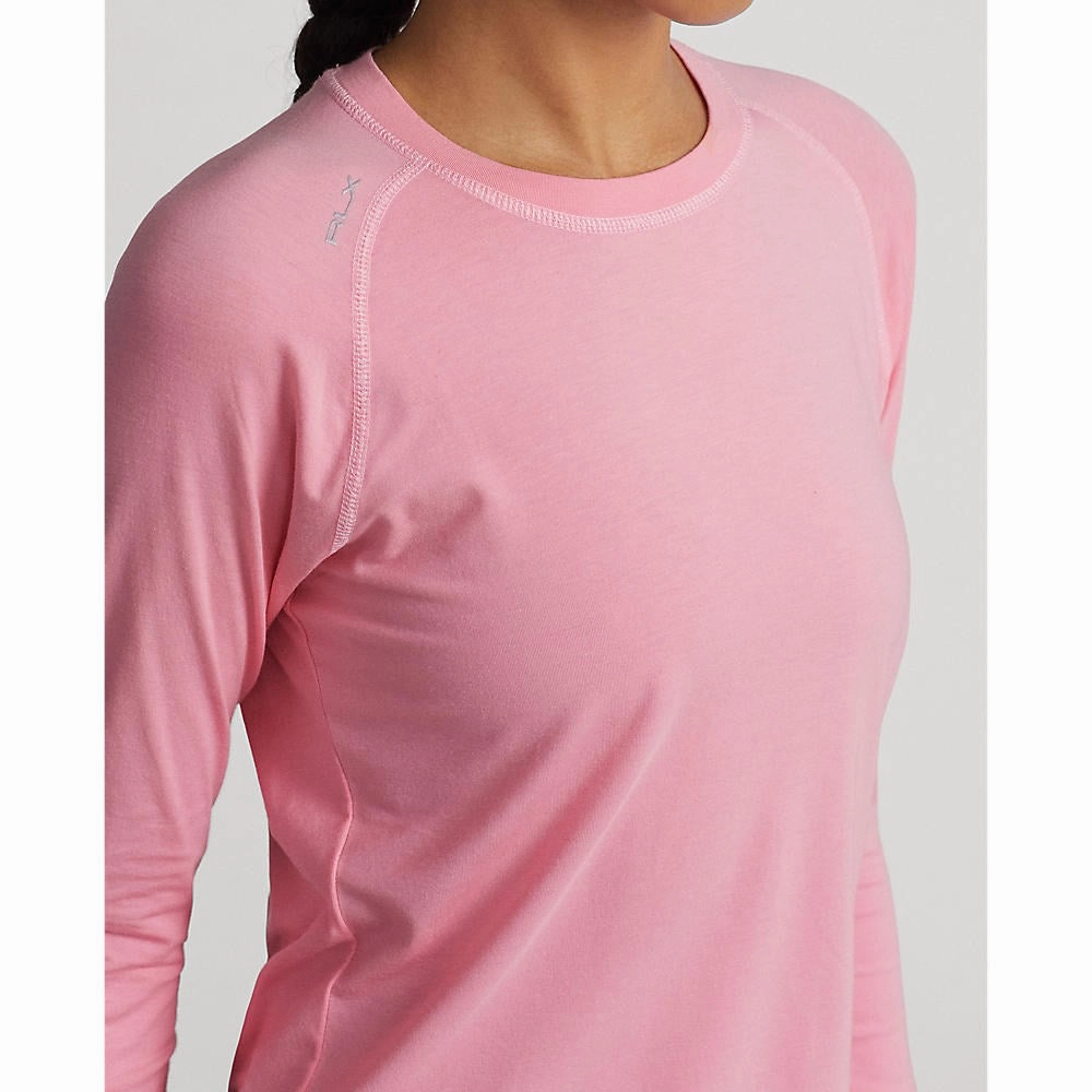 Lightweight Knit RLX Ralph Lauren Women's Long Sleeve Stretch Crew Tee - Pink Flamingo