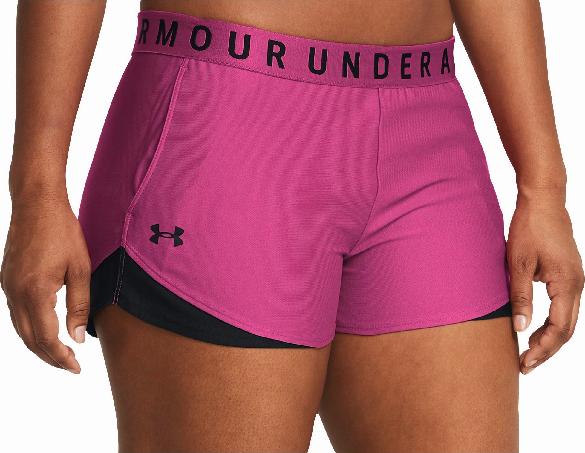 Under Armour Play Up 3.0 Womens Running Shorts - Pink NonBinding Elastic Edging