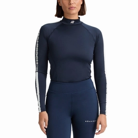 Rohnisch Women's Ultra Viola UV Long Sleeve Golf Shirt - Navy Travel Friendly