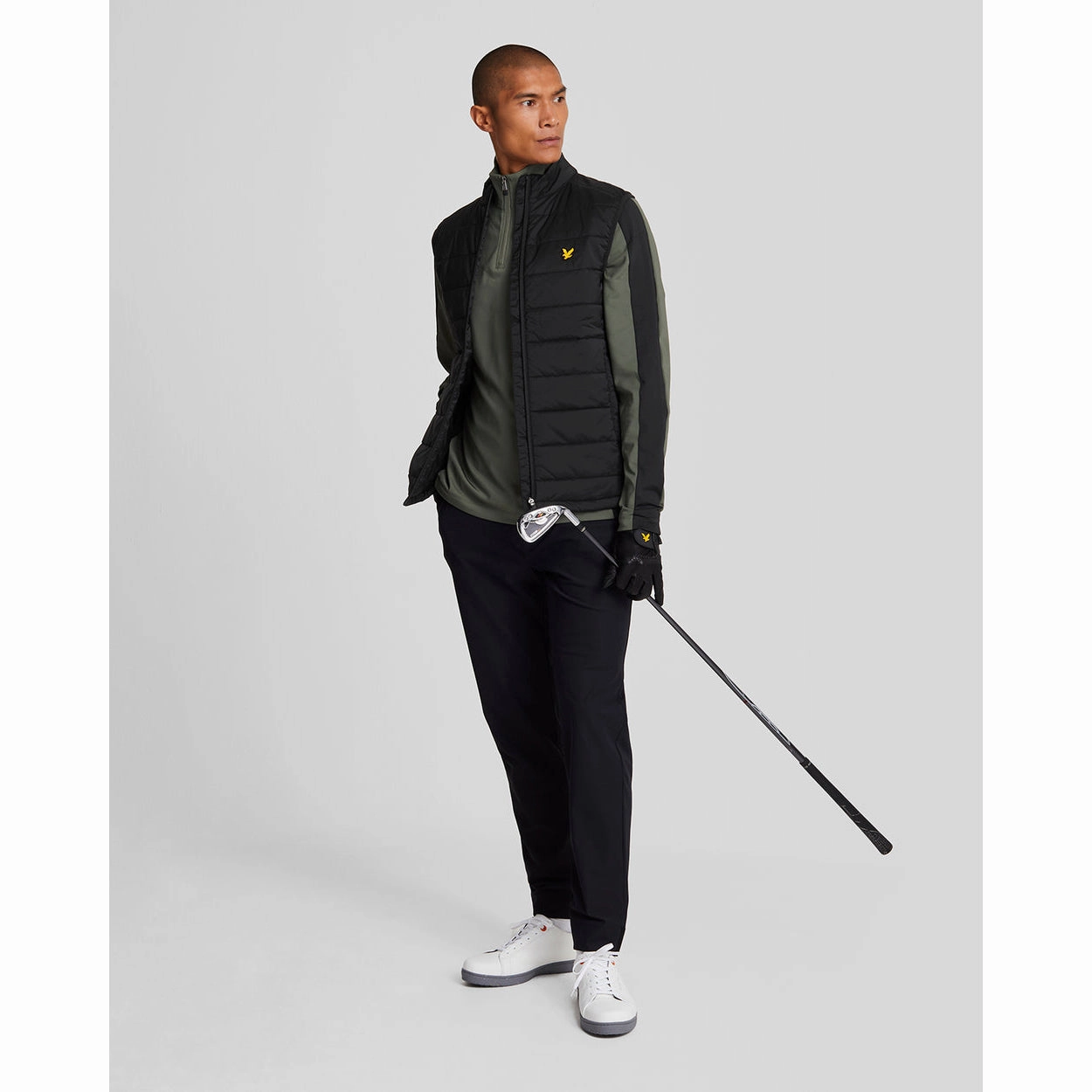 Easy Care Material Lyle & Scott Wadded Golf Gilet - Black