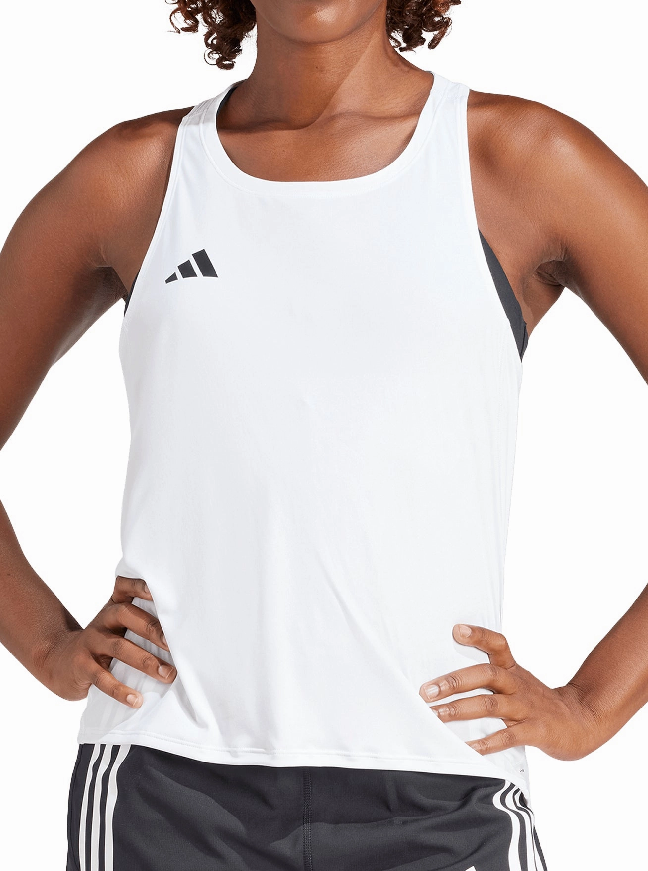 original adidas Adizero Essentials Womens Running Vest Tank Top - White