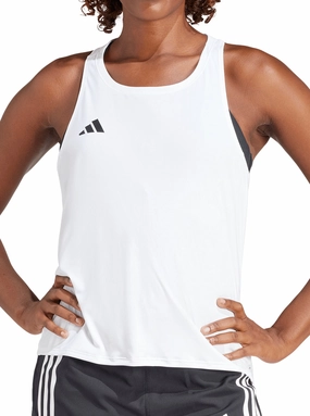 original adidas Adizero Essentials Womens Running Vest Tank Top - White