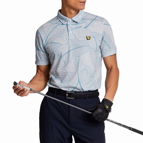 Lightweight Weave Lyle & Scott Floral Polo Golf Shirt - Pebbel