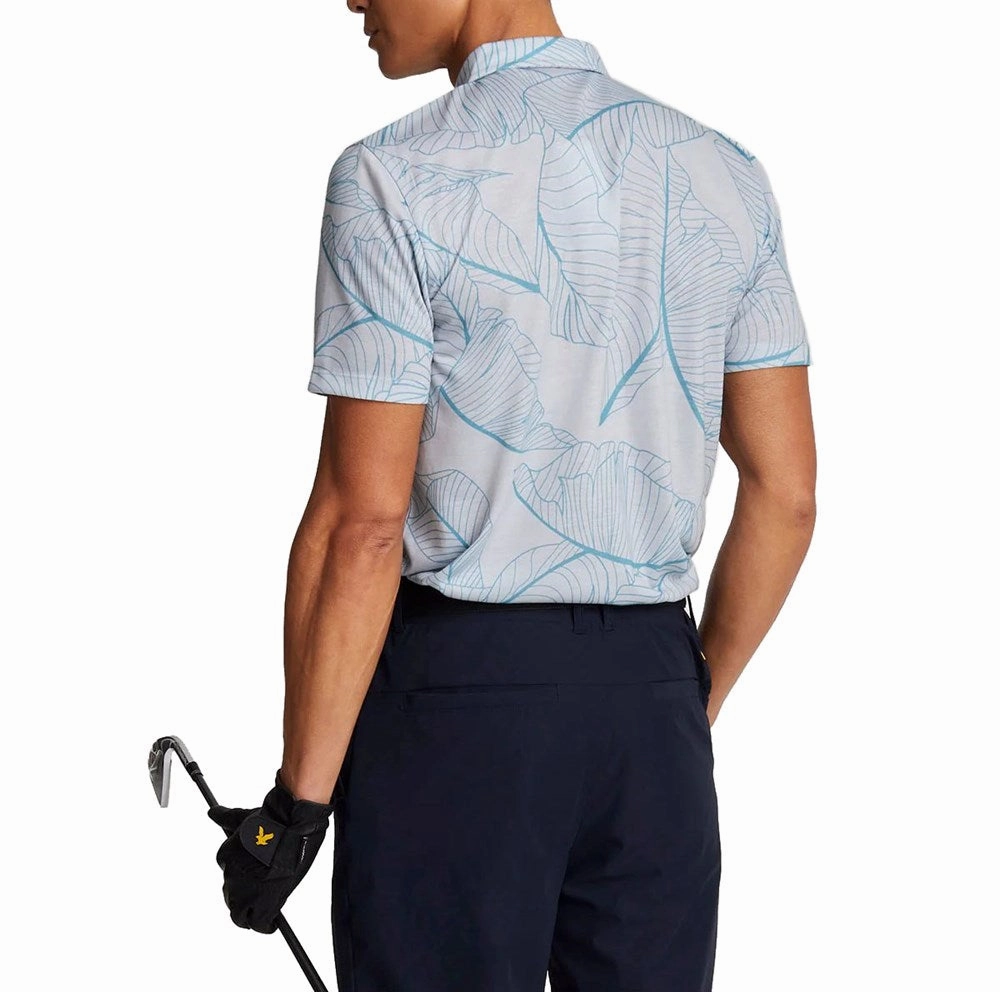 Lyle & Scott Floral Polo Golf Shirt - Pebbel All-day Comfort Breathable fabric