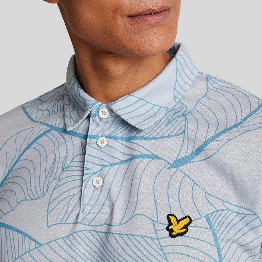 Performance Wear Lyle & Scott Floral Polo Golf Shirt - Pebbel