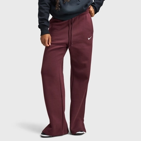 Nike Sportswear Women's Phoenix Fleece High-Waisted Pants Burgundy Crush / Sail RecycledPolyester water park