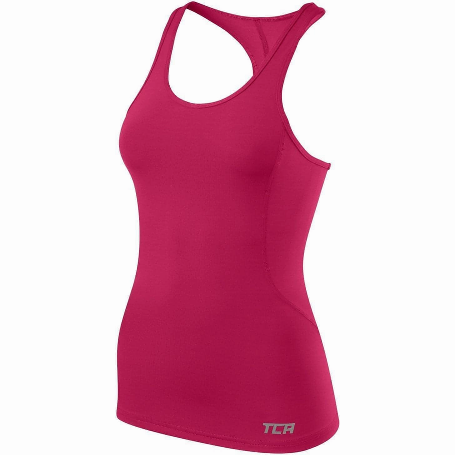 Reinforced Knee Articulation Quick Comfort TCA Pro Performance Womens Running Vest Tank Top - Pink