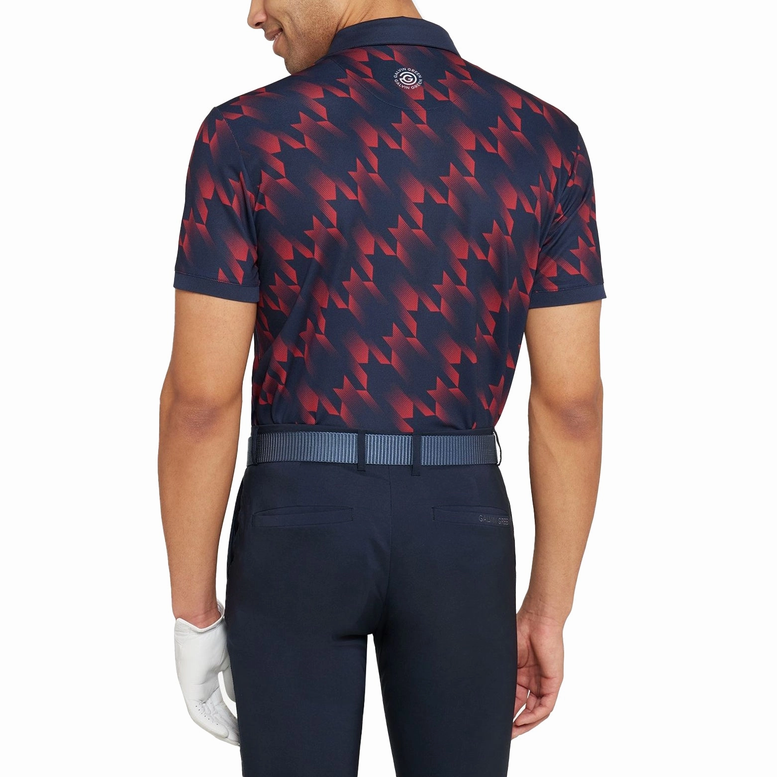 Travel Staple TemperatureRegulating Layer Galvin Green Miles Breathable Golf Polo Shirt - Navy/Red