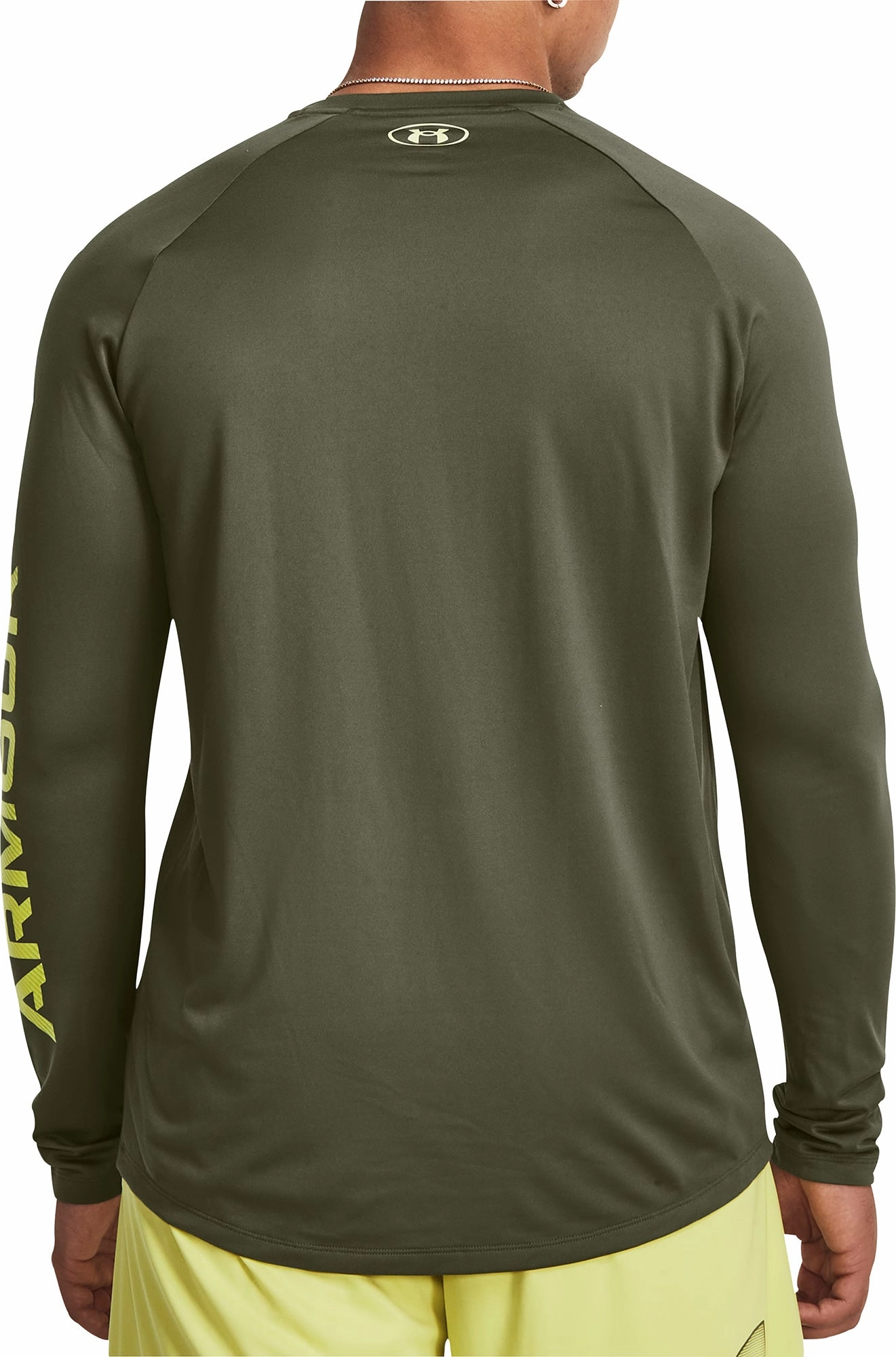 Under Armour Tech Print Fill Long Sleeve Mens Training Top - Green Elegant Glow