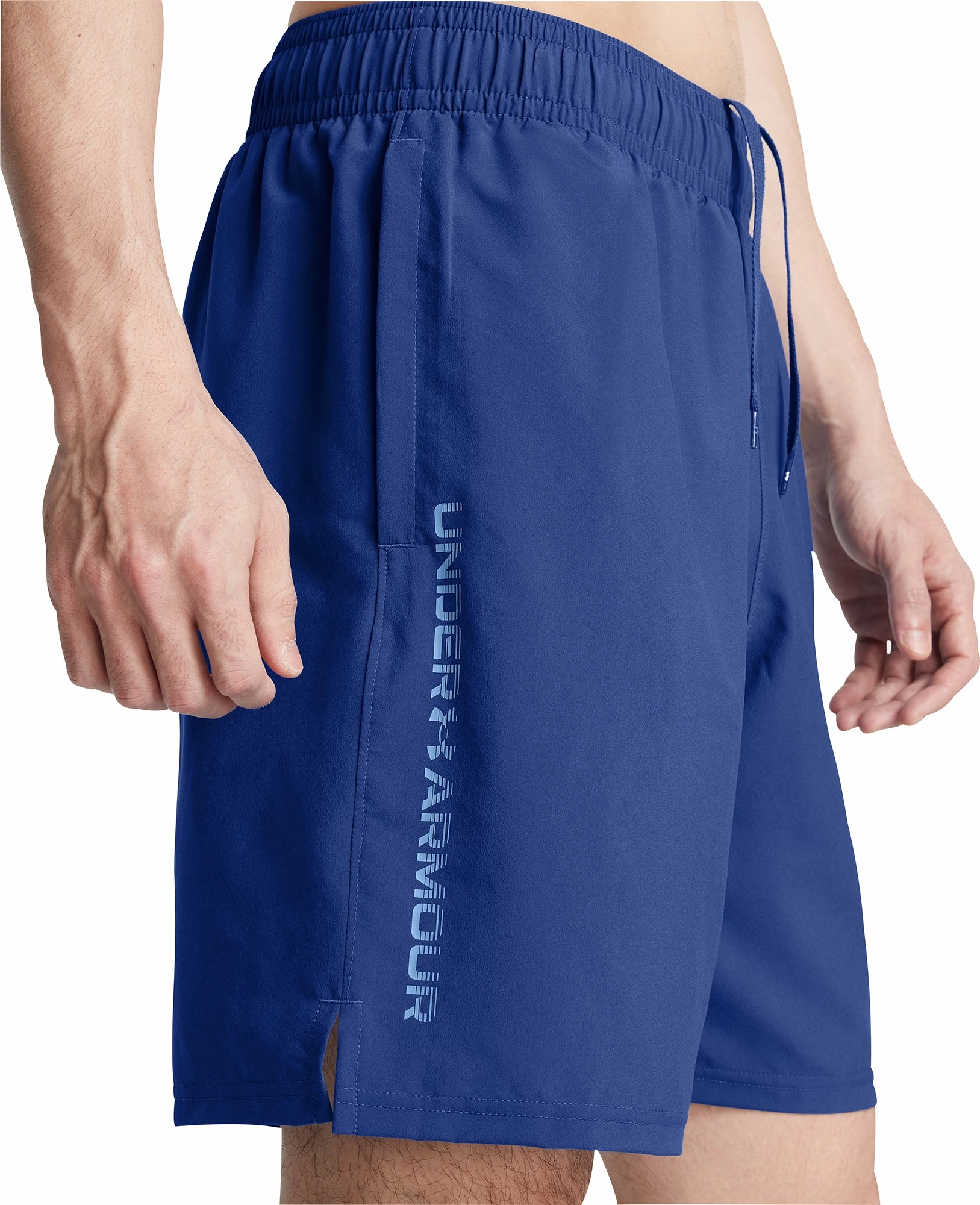 Under Armour Tech Woven Wordmark Mens Training Shorts - Blue Quick Wear
