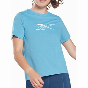DurableStitching Love Core Reebok Workout Ready Supremium Short Sleeve Womens Training Top - Blue
