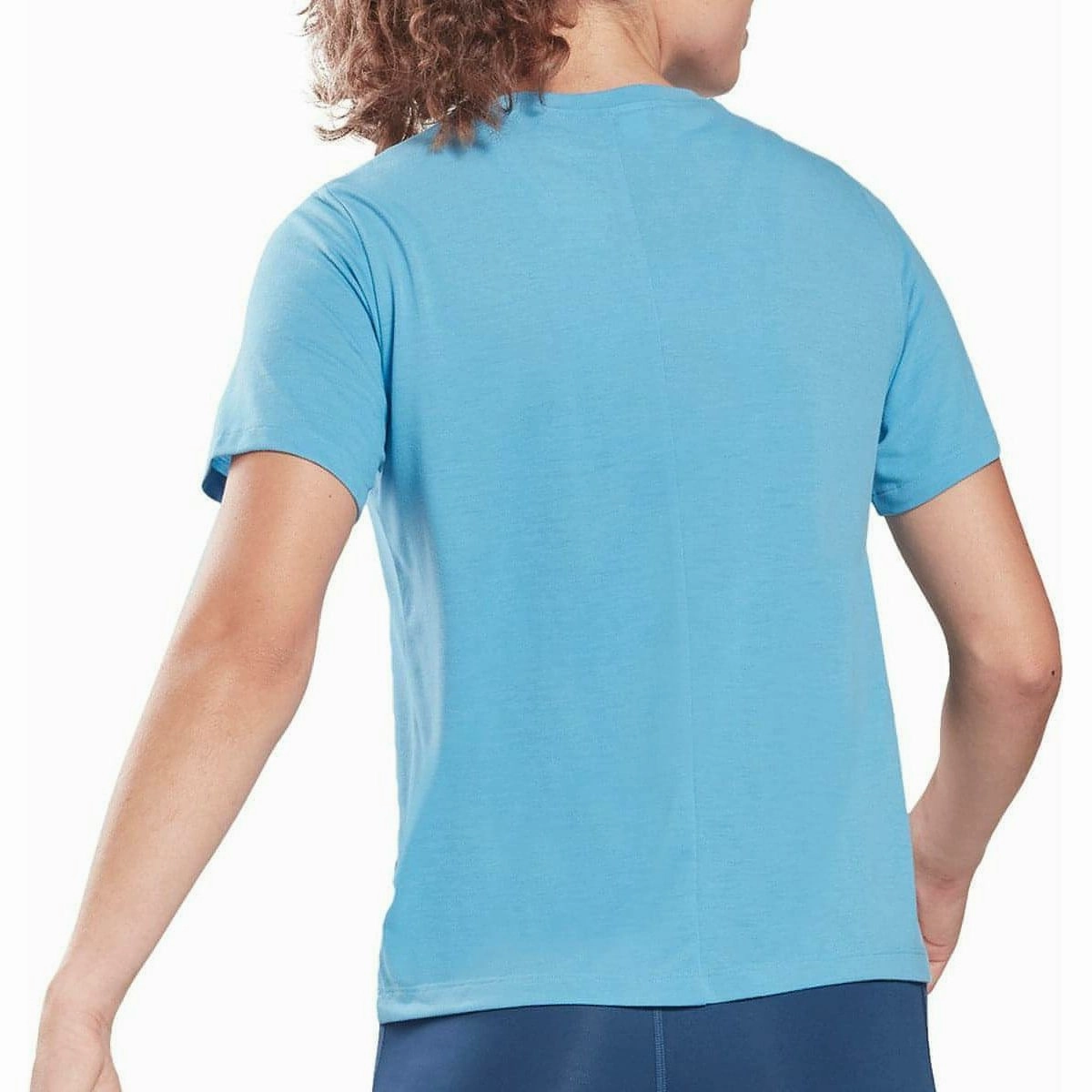 Durable Stitching Feather Glow Reebok Workout Ready Supremium Short Sleeve Womens Training Top - Blue
