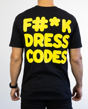 Sneakerhead Tee No Codes" (Black/Yellow) Morning Walk Sprint Fit