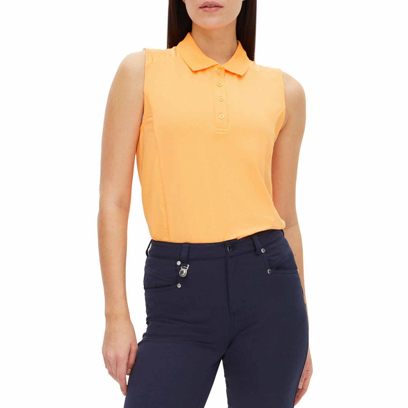 Breathable mesh Rohnisch Women's Rumie Sleeveless Golf Polo Shirt - Blazing Orange