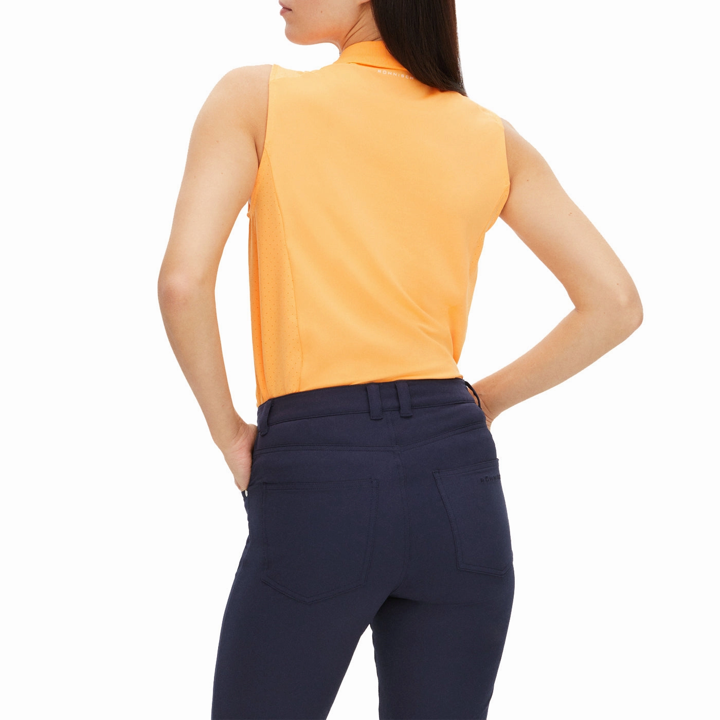 Rohnisch Women's Rumie Sleeveless Golf Polo Shirt - Blazing Orange Trendy Business