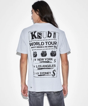 Ksubi Paste Up Biggie SS Tee (Moon Grey) Aerated Seam Placement DurableThreadwork