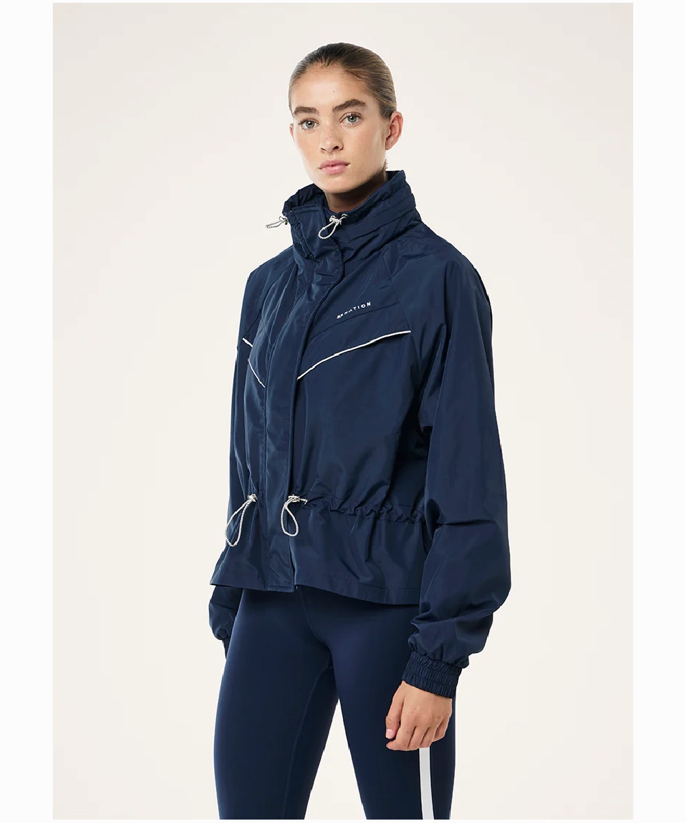 Soft Inner Lining MicroPerforatedTexture P.E Nation Shelter Jacket (Dark Navy)