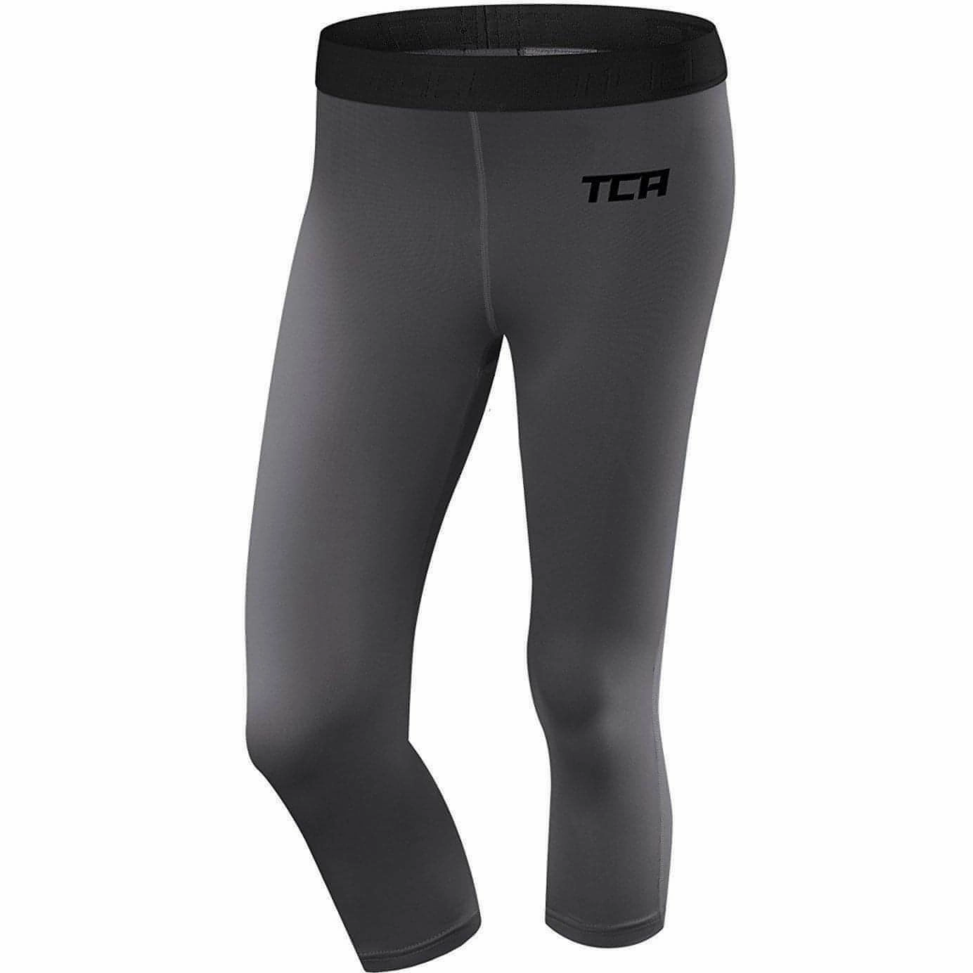 AdvancedMoistureManagement Flexible Contoured Panels TCA Pro Performance Endurance Womens 3/4 Capri Running Tights - Grey