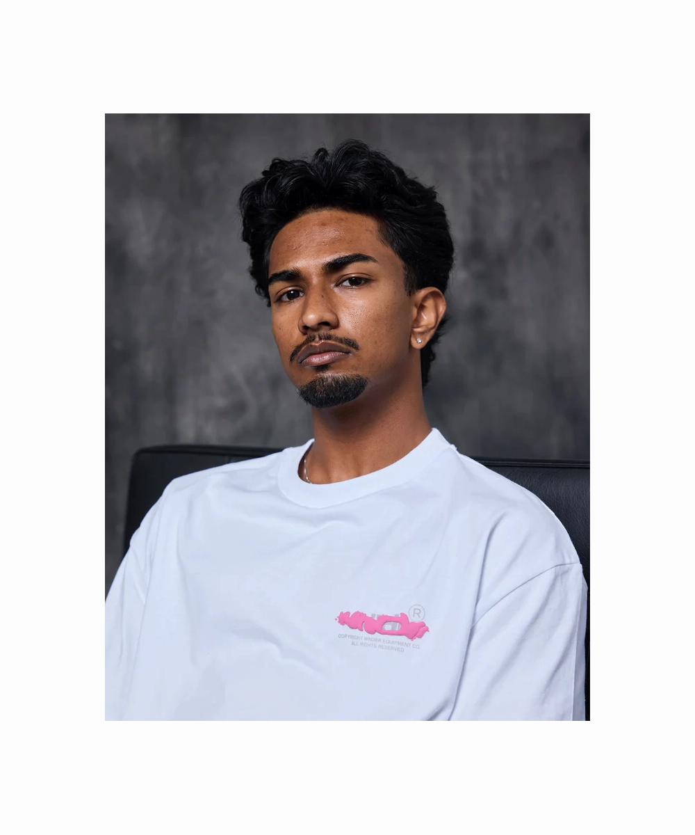 MatteFinishTexture MoistureControl Fabric WNDRR Test Box Fit Tee (White)