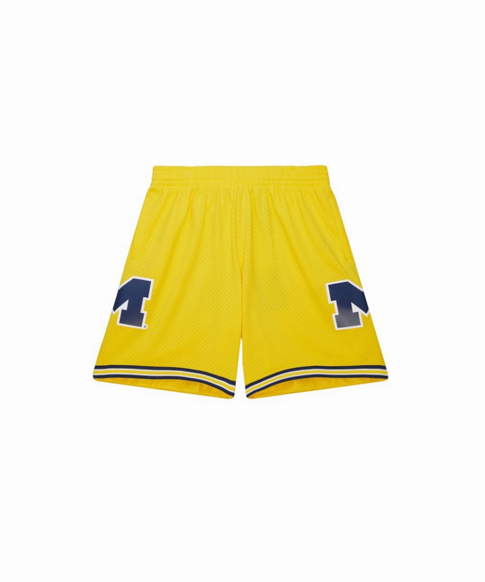Foldable Hem ElasticBinding University of Michigan Maize NCAA 1991 Swingman Shorts