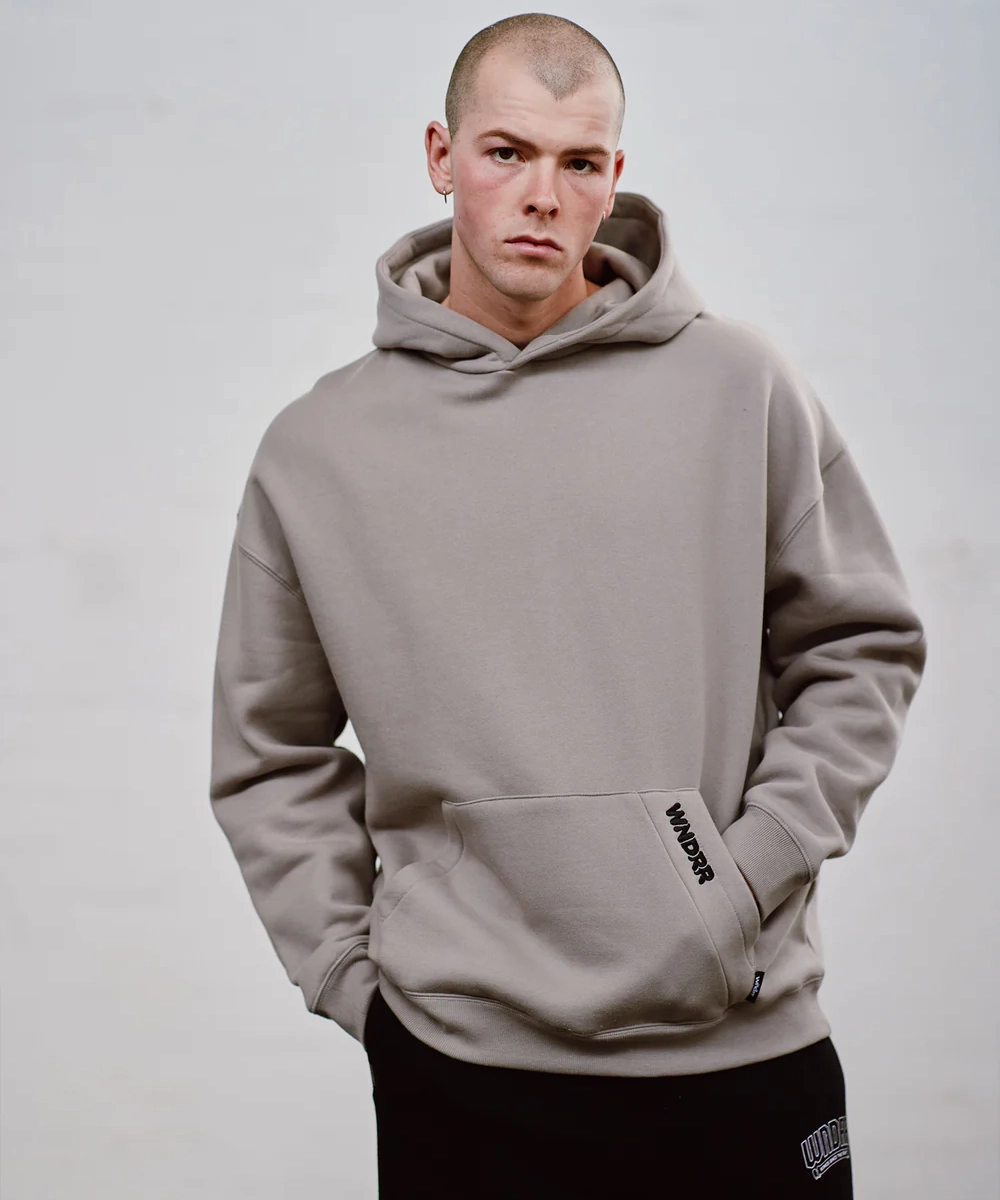 WNDRR Halo Hood Sweat (Moon Grey) Stretch Ease