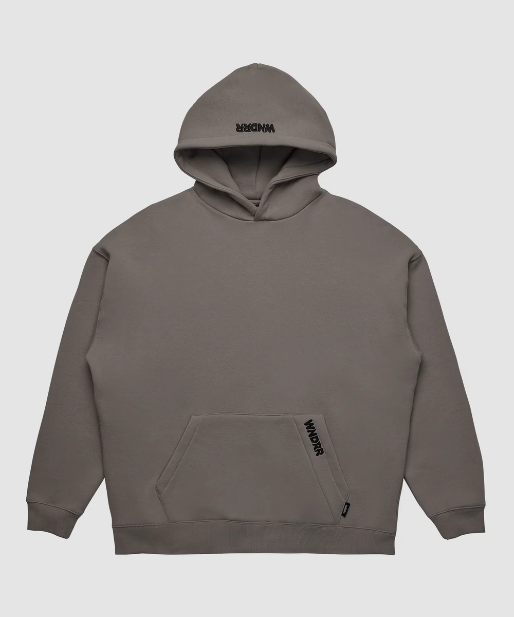WNDRR Halo Hood Sweat (Moon Grey) WrinkleResistant Finish BuiltIn Grip