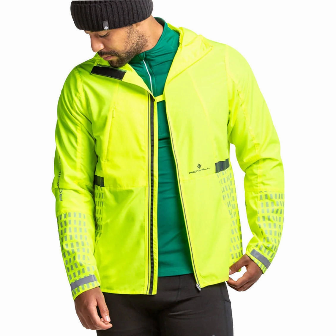 Ronhill Tech Afterhours Mens Running Jacket - Yellow Simple Fit Recommend