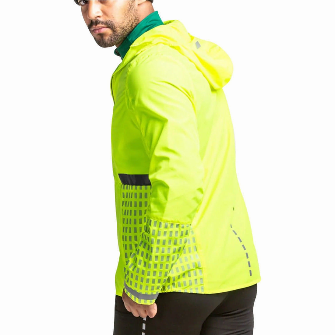 Ronhill Tech Afterhours Mens Running Jacket - Yellow Exhibit Double Layered Hood