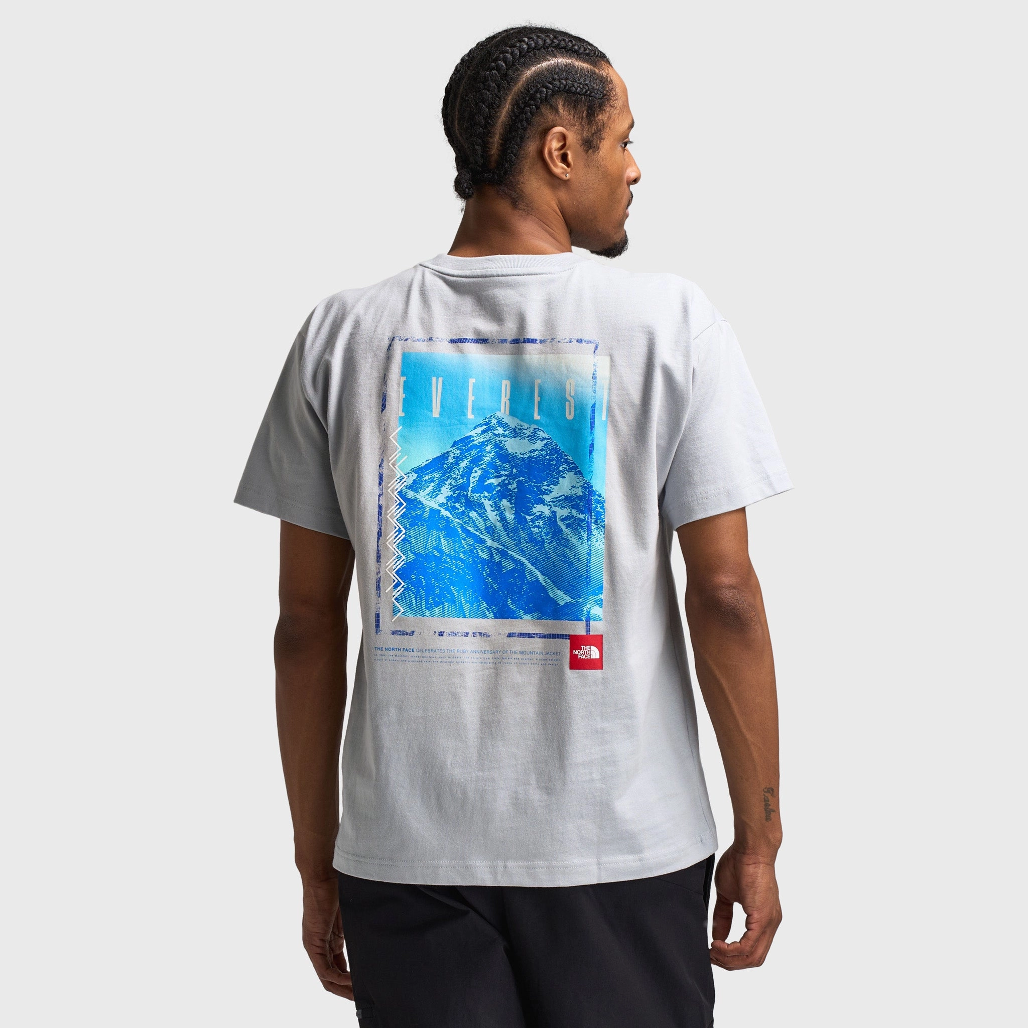 Multi Panel The North Face Red Box Everest Heavyweight T-Shirt / High Rise Grey