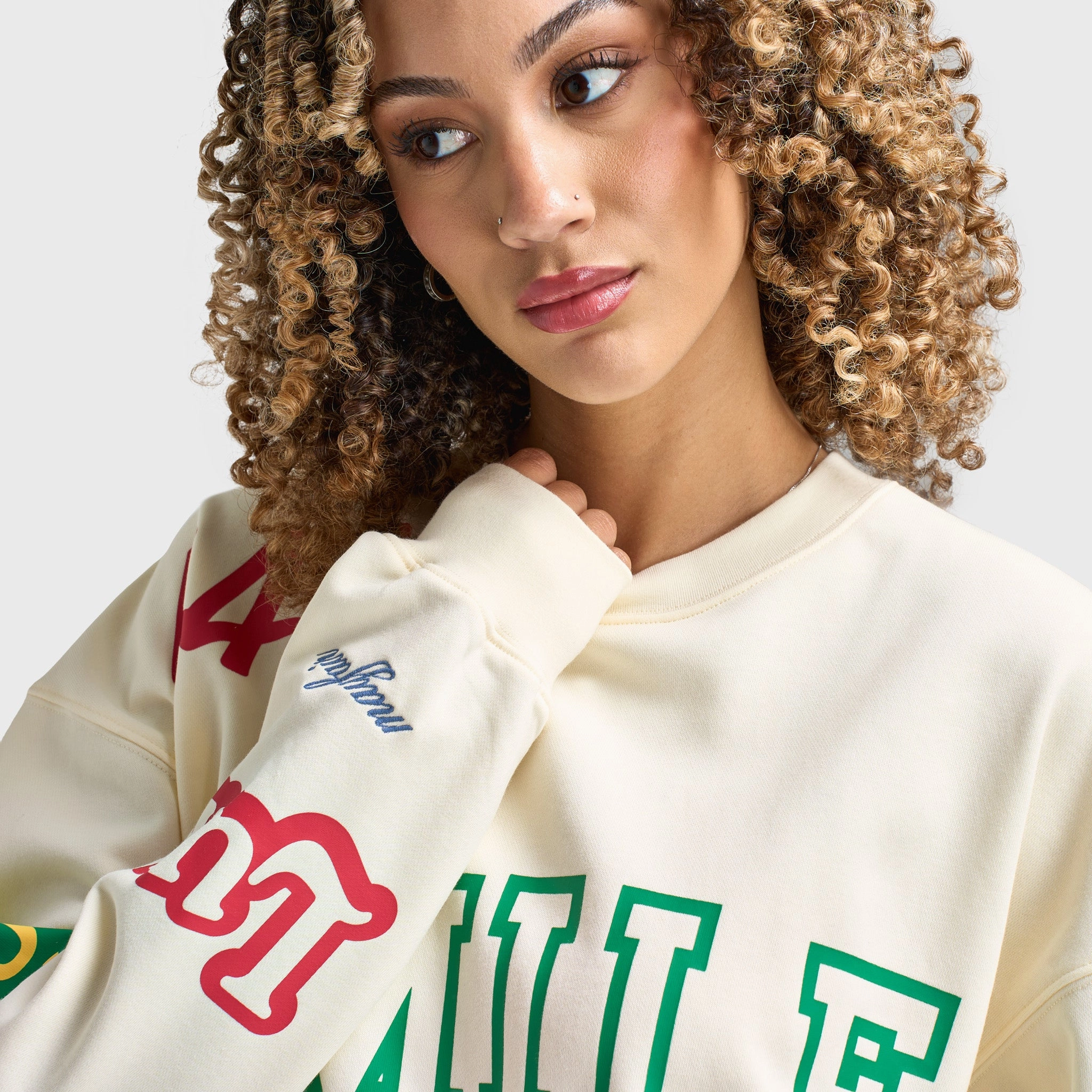 Collapsible Packable Style Mayfair Women's Affirmations Crewneck / Cream