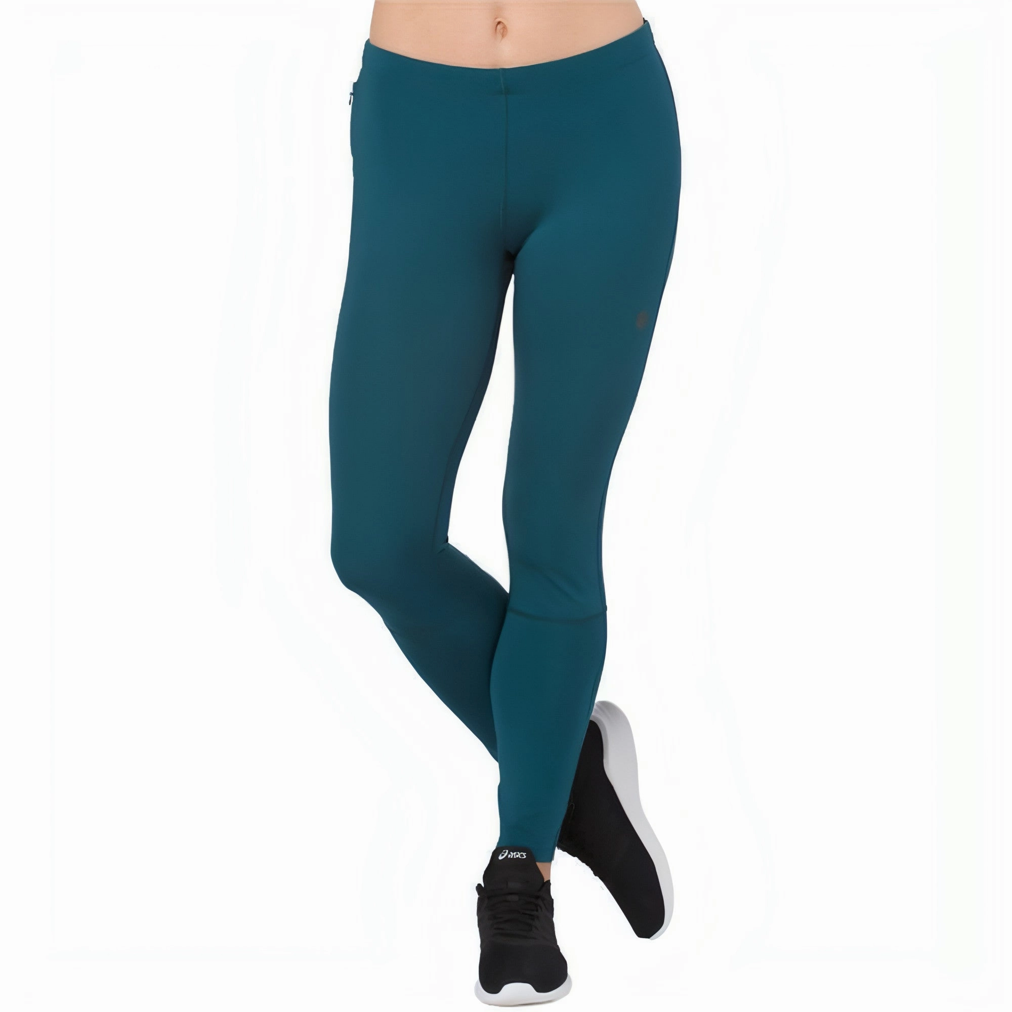 No-pockets-design Asics Colour Block Womens 7/8 Running Tights - Blue