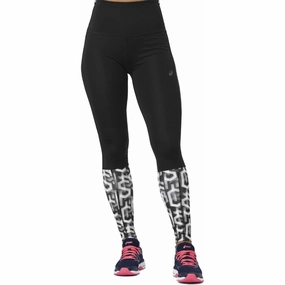 Asics High Waist Womens Long Running Tights - Black graduation