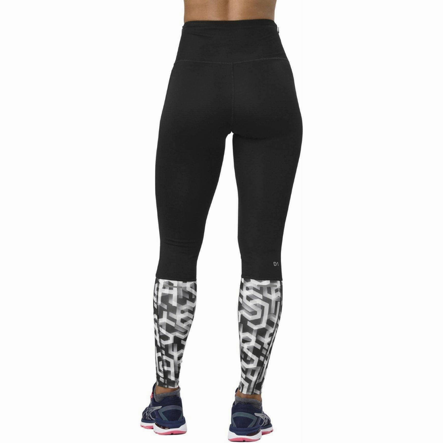 Non-slip-feature-quality Asics High Waist Womens Long Running Tights - Black