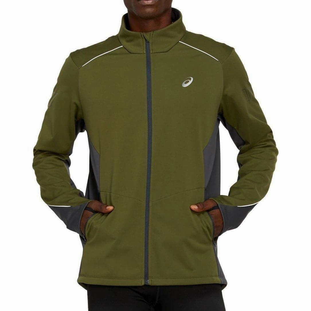 Idolize Side Pockets Asics Lite-Show Winter Mens Running Jacket - Green