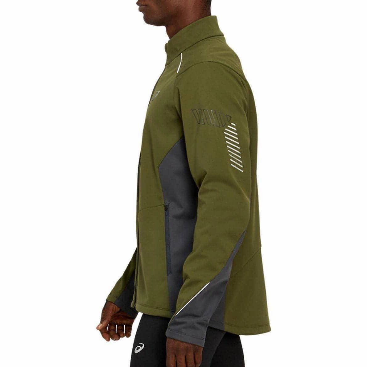 Double Stitched Edging Cozy Lining Asics Lite-Show Winter Mens Running Jacket - Green