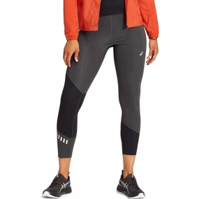 street Asics Lite-Show Womens Long Running Tights - Grey