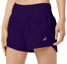 Sweat Wicking Lining Asics Road 3.5 Inch Womens Running Shorts - Blue