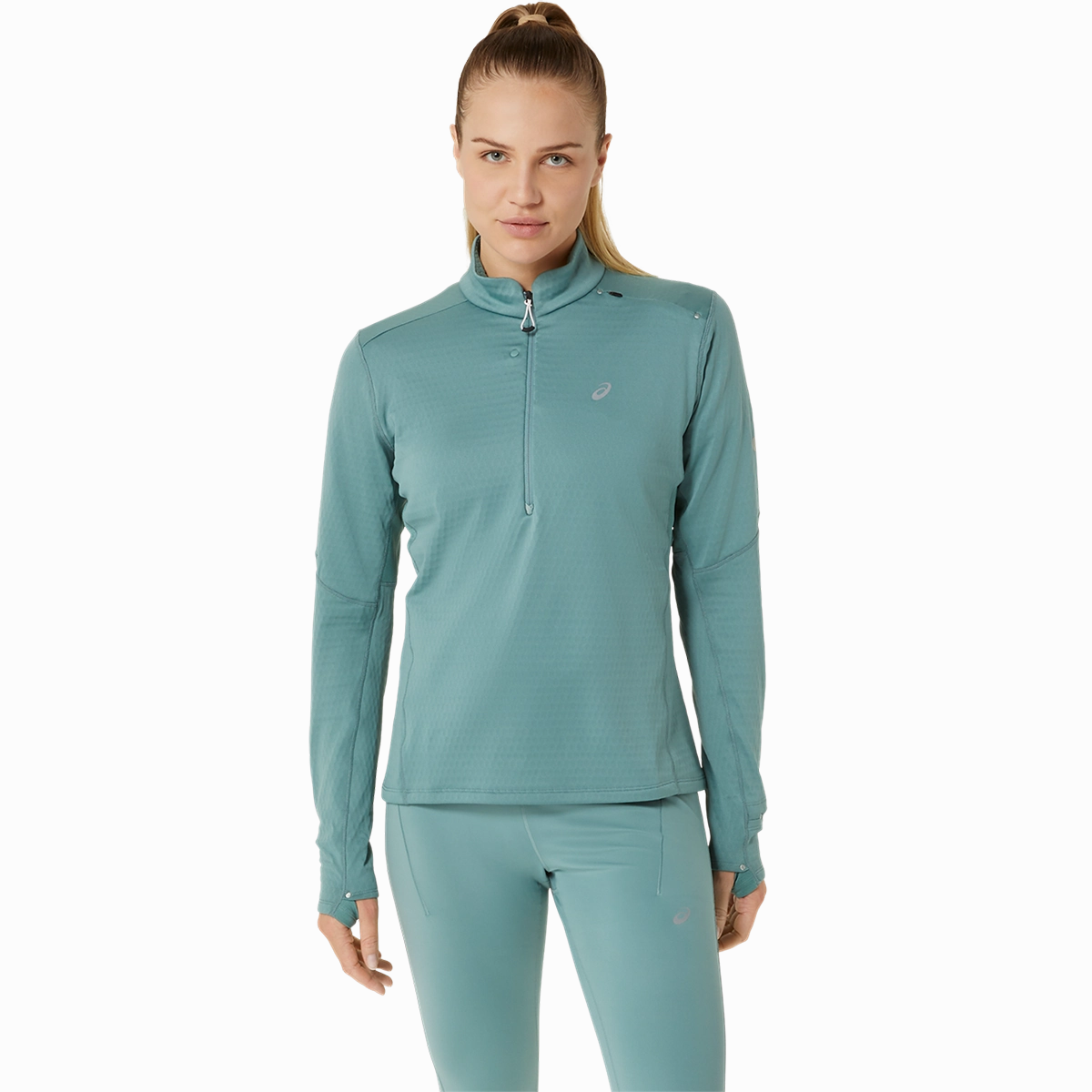 Asics Road Winter 1/2 Zip Mid Layer Flexible Elbow Patches Hard Cover
