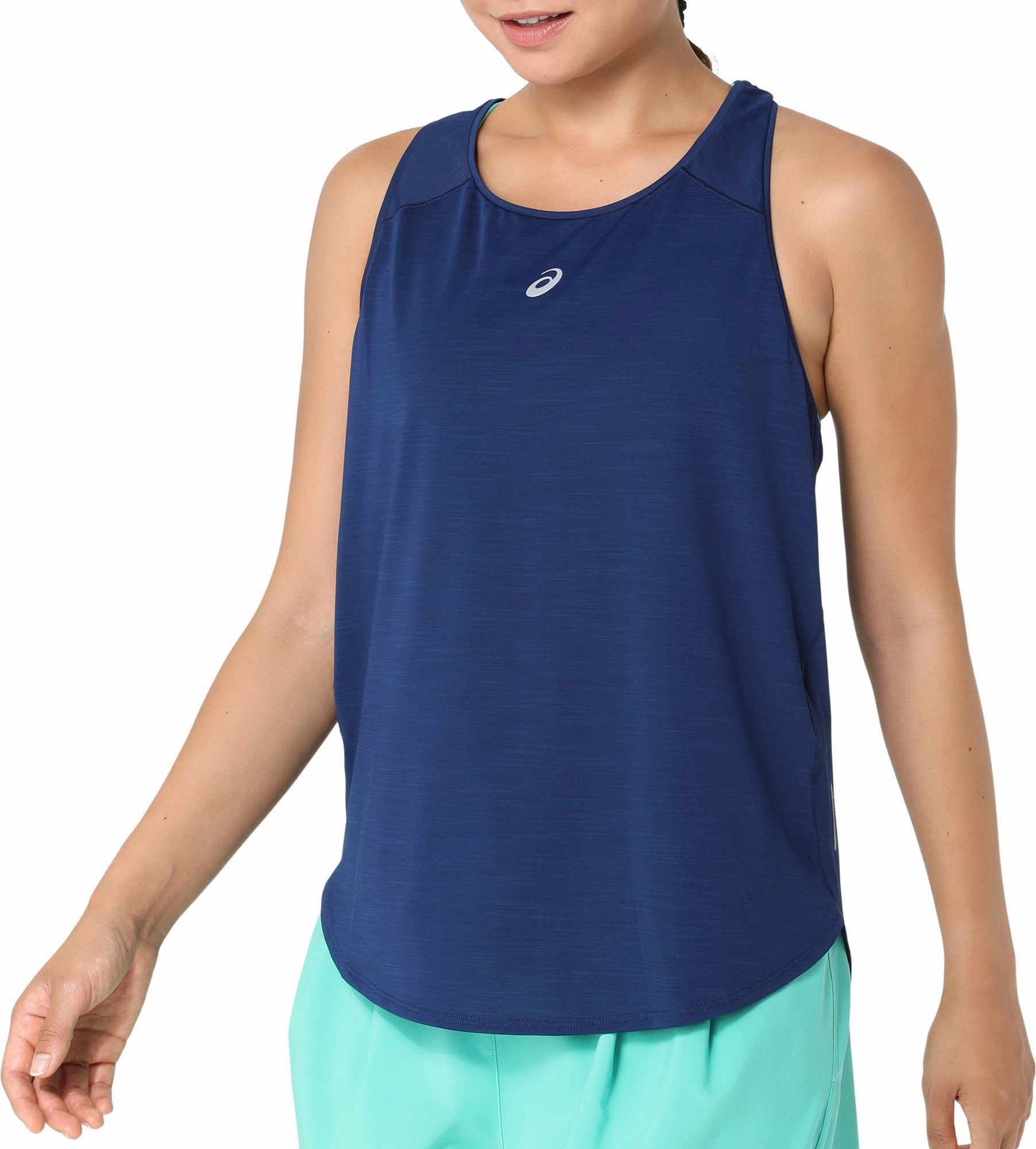 Elasticized Hem comfortable atmosphere Asics Road Womens Running vest Tank Top - Blue