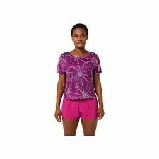 Asics Women's SAKURA AOP SS Top Elasticized Waistband Bamboo Fiber Fabric