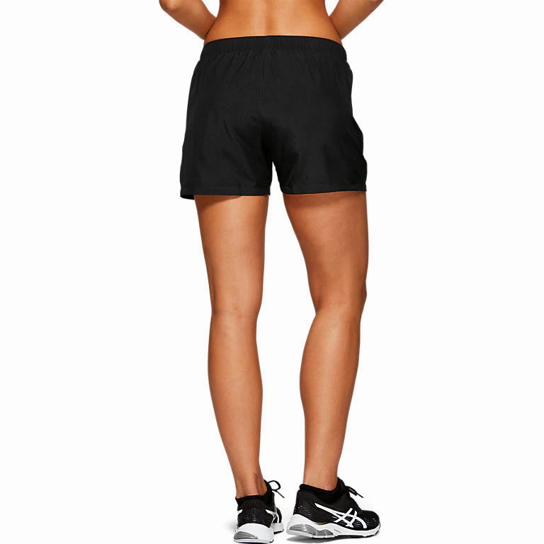 DurableStitching WeightlessLayeringPiece Asics Women's Silver 4 Inch Short Black
