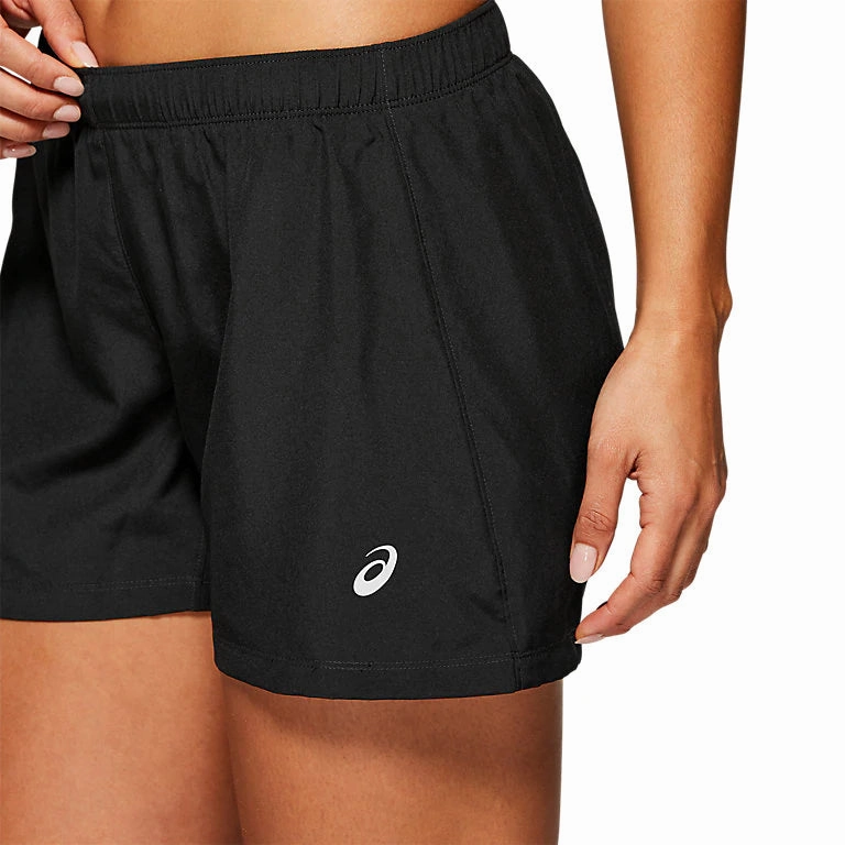 Asics Women's Silver 4 Inch Short Black ShockAbsorbent Padding