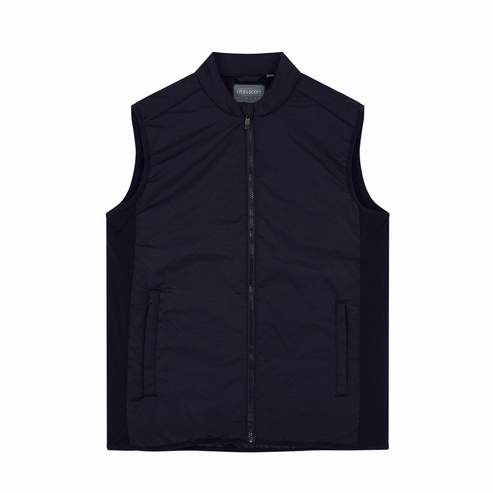 Situation Oversized Lyle & Scott Tonal Eagle Golf Gilet - Dark Navy