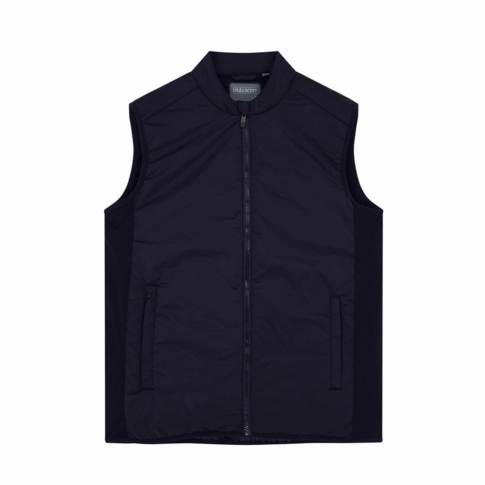 Lyle & Scott Tonal Eagle Golf Gilet - Dark Navy normal