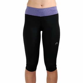 Zip fly Removable-part-quality More Mile Marl Womens 3/4 Capri Running Tights - Black