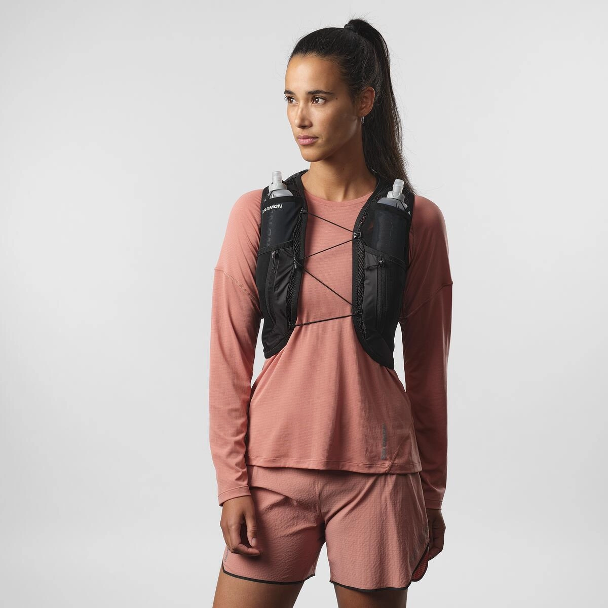 Salomon Women's Active Skin 12 Set Running Vest Black / Metal low - cost materials