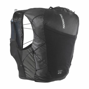 Anti Snag Zippers barrier Salomon Women's Active Skin 12 Set Running Vest Black / Metal