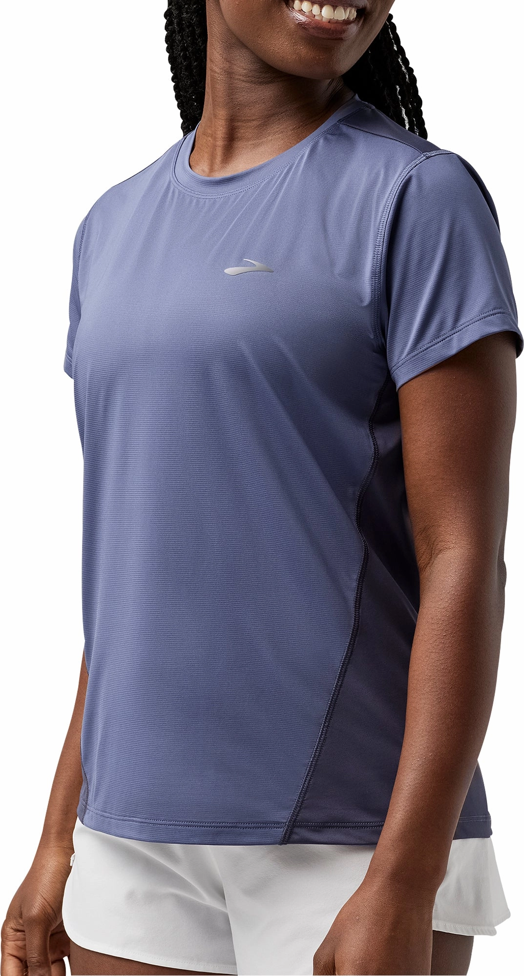 Brooks Sprint Free 3.0 Short Sleeve Womens Running Top - Blue Garment Washed Texture