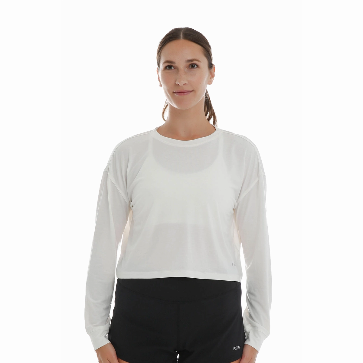 FoldableFeature Structured Shoulder F2R Essential Run Crop Longsleeve Tee